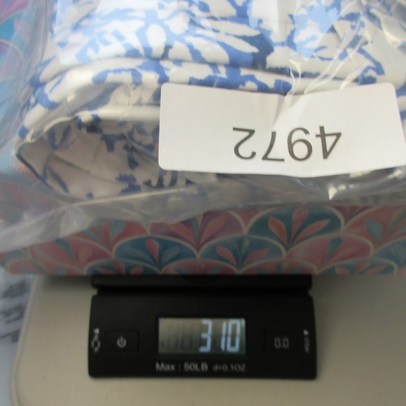 J. Jill Floral Stretch Pants Women 14 Tall Blue White Cotton Blend Summer 310 - Picture 10 of 11